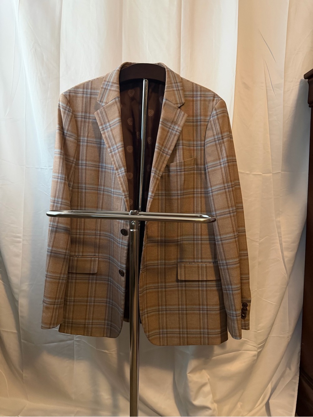 Vince Camuto Tan Plaid Sport Coat